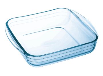 Квадратна огнеупорна тава O'Cuisine 2.6L от боросиликатно стъкло – устойчива, екологична и произведена във Франция.