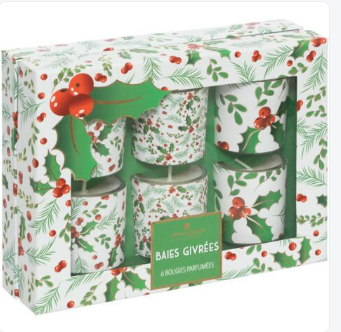 Atmosphera Коледна свещ Bougie 6ца Holly