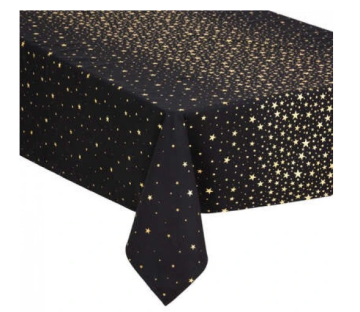 Atmosphera Коледна покривка 140х240 черна златни звезди