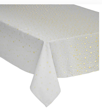 Atmosphera Коледна покривка 140х240 сива златни звезди
