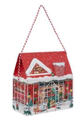 Atmosphera Коледна торбичка кутия House 25х26