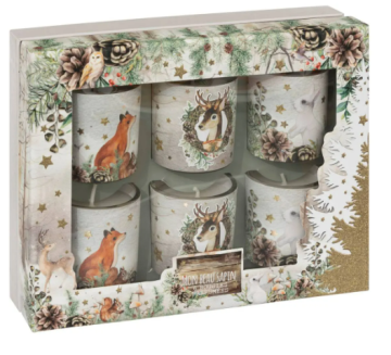 Atmosphera Коледна свещ Bougie 6ца WOOD