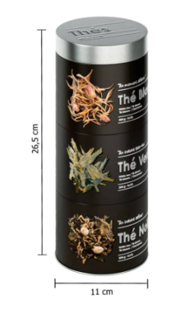 5Five 3D КУТИЯ ЗА ЧАЙ метал 3 части 10,8х26,3см