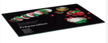 5Five дъска за рязане 40х30см стъкло Black edition