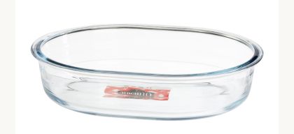Овална форма за печене от боросиликатно стъкло – устойчива, прозрачна и термоустойчива съд за готвене на фурна