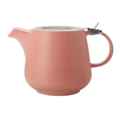 Maxwell & Williams Tint Teapot 0.6 L – порцеланов чайник в коралов матов оттенък с неръждаем филтър