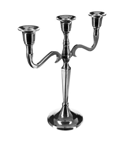 ?️ ALT TAG за изображение  “Atmosphera метален свещник с 3 глави, алуминий и желязо, 27 cm, сребрист дизайн”