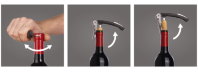 VacuVin тирбушон сервитьорски Corkskrew с двоен шарнир лагер