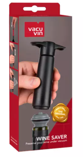 VacuVin комплект помпа за вакуум+2 тапи кутия black