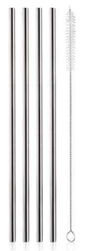 VacuVin 4 сламки с четка за почистване