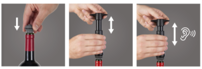 VacuVin помпа за вакуум +1 тапа Saver black