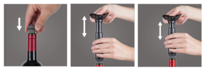 VacuVin комплект помпа за вакуум+2 тапи кутия black NEW