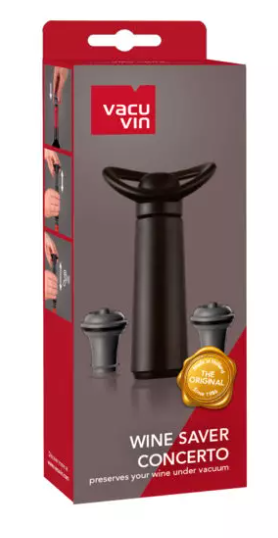 VacuVin комплект помпа за вакуум+2 тапи кутия black NEW