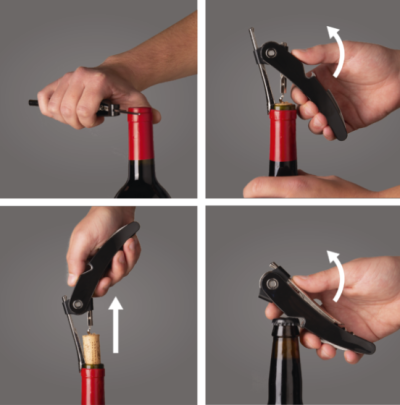 VacuVin тирбушон с едно изтегляне черен