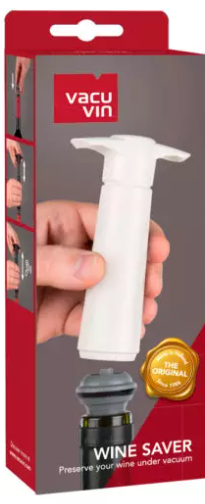 VacuVin комплект помпа за вакуум+2 тапи кутия white