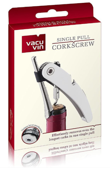 VacuVin тирбушон с едно изтегляне бял