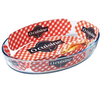 Овална стъклена тава O'Cuisine – боросиликатна форма за печене с френски дизайн, устойчива на високи температури.