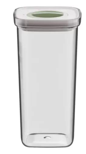 Контейнер за храна BergHOFF Leo Smart Seal 1.6 л – прозрачен тяло, зелен капак с twist-lock механизъм, BPA-free, херметично запечатване