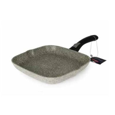 Flonal Monolite Induction грил тиган 28x28 cm с незалепващо покритие и Soft Touch дръжка – квадратен съд за индукция, произведен в Италия