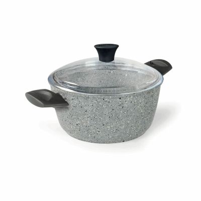 Flonal Dura Induction тенджера с две дръжки Ø20/24 cm с каменно покритие, индукционно дъно и Soft Touch дръжки – произведено в Италия