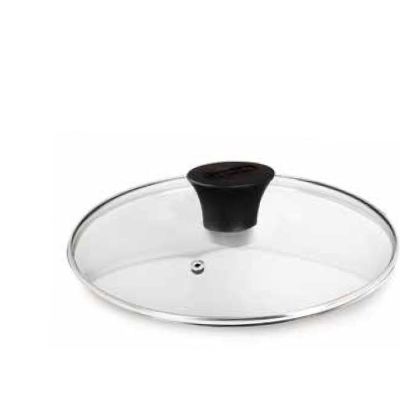 Стъклен капак Flonal с отвор за пара и термоустойчива бакелитена дръжка, с метален ръб 32 см