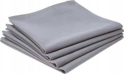 Комплект 4 бр. памучни салфетки 40×40 см – сиви, гладка повърхност