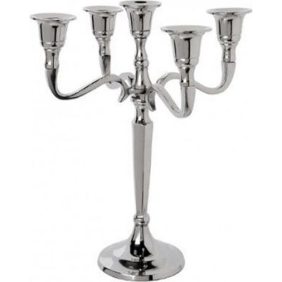 Atmosphera метален свещник – 5-раменен, алуминий и стомана, височина 27 см, елегантна трапезна декорация