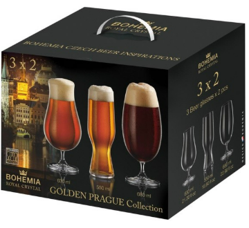 BOHEMIA BEER SET чаши за бира 3х2 6ца