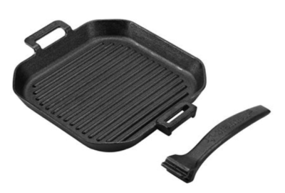 STEAK CHAMP чугун грил тиган с подвижна дръжка 26х26см