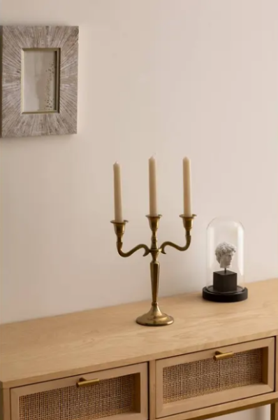 Atmosphera свещник 3ка метал gold