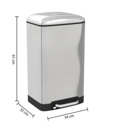 5FIVE КОШ ЗА БОКЛУК С ПЕДАЛ 30л инокс