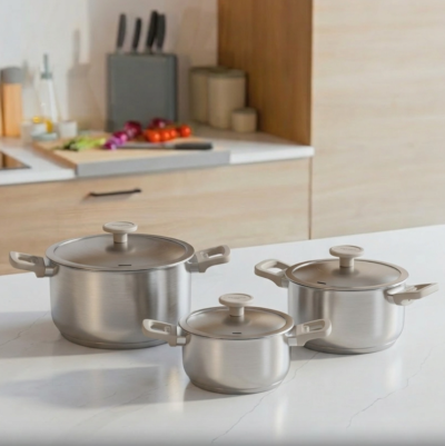 BergHOFF  комплект тенджери 6ч Bolt Oyster