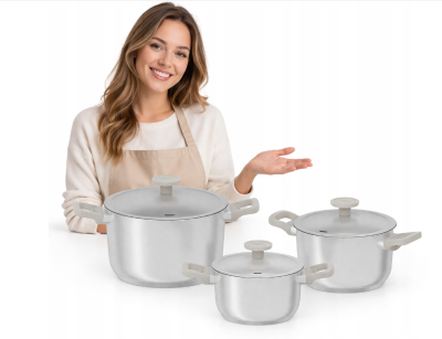 BergHOFF  комплект тенджери 6ч Bolt Oyster